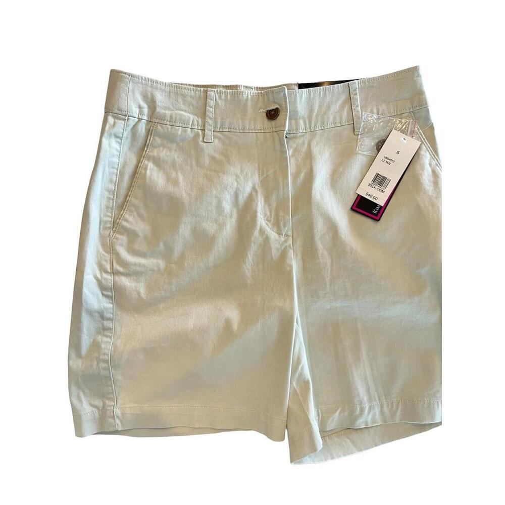 Kim Rogers Women’s NEW with TAGS Size 6 Chino Shorts Flat Front Shorts LT Tan